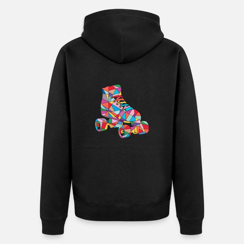 Rollschuh Mädchen Roller Skating Kinder Rollschuhe - Unisex Premium Bio Zip Hoodie - Schwarz