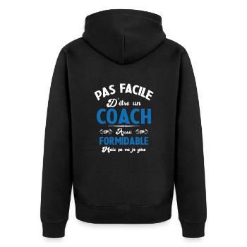 Coach Formidable Idée Cadeau Entraîneur Drôle - Veste à capuche bio Premium Unisexe - noir - Dos - Nico (187cm)