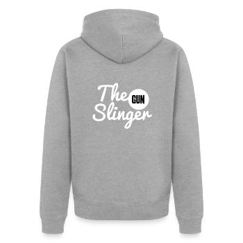 Le Gun Slinger - Veste à capuche bio Premium Unisexe - gris chiné - Dos - Nico (187cm)