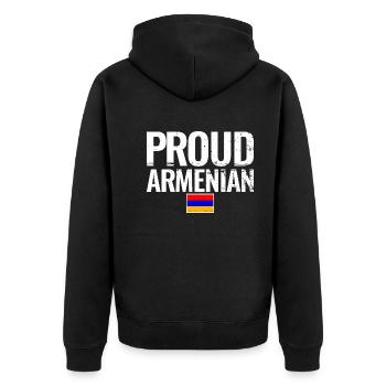 Fier arménien Arménie Drapeau arménien - Veste à capuche bio Premium Unisexe - noir - Dos - Nico (187cm)