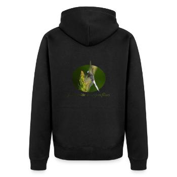 Libelle - Unisex Premium Bio Zip Hoodie - Schwarz - Hinten - Nico (187cm)