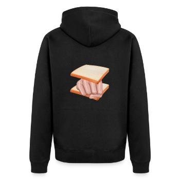 Knuckle Sandwich Funny Gift Chef Fighter - Unisex Premium Organic Zip Hoodie - black - Back - Nico (187cm)