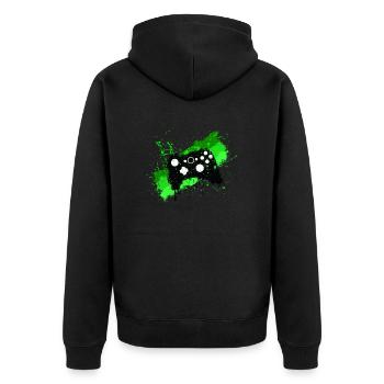 Box Graffiti Gamer - Unisex Premium Organic Zip Hoodie - black - Back - Nico (187cm)