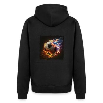 Football Fire Flame - Unisex Premium Organic Zip Hoodie - black - Back - Nico (187cm)