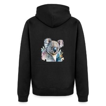 Aquarelle Koala - Veste à capuche bio Premium Unisexe - noir - Dos - Nico (187cm)