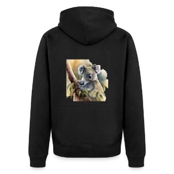 Aquarelle Koala - Veste à capuche bio Premium Unisexe - noir - Dos - Nico (187cm)