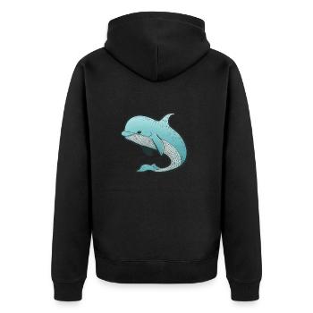 Dolphin Comic mignon Anime Cartoon Cute Babies - Veste à capuche bio Premium Unisexe - noir - Dos - Nico (187cm)