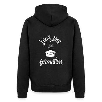 J Peux Pas j ai formation - Veste à capuche bio Premium Unisexe - noir - Dos - Nico (187cm)