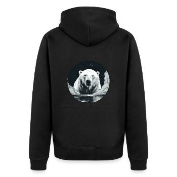 Polar bear - Unisex Premium Organic Zip Hoodie - black - Back - Nico (187cm)