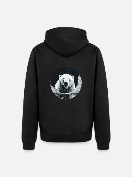 Polar bear - Unisex Premium Organic Zip Hoodie - black
