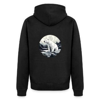 Polar bear - Unisex Premium Organic Zip Hoodie - black - Back - Nico (187cm)