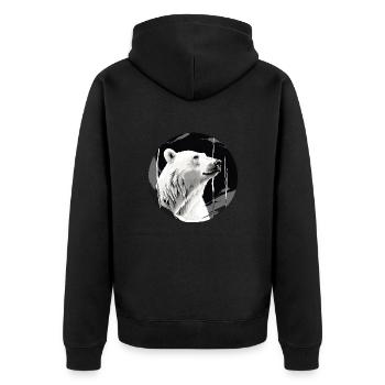 Polar bear - Unisex Premium Organic Zip Hoodie - black - Back - Nico (187cm)