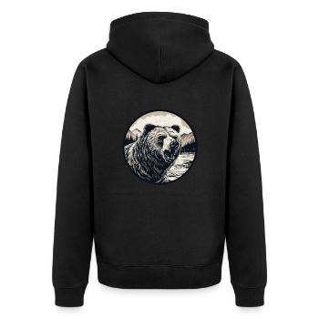 Grizzly Bear - Unisex Premium Organic Zip Hoodie - black - Back - Nico (187cm)