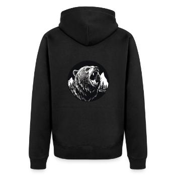 Grizzly Bear - Unisex Premium Organic Zip Hoodie - black - Back - Nico (187cm)