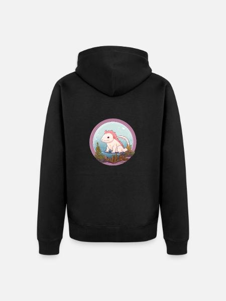 Axolotl - Unisex Premium Bio Zip Hoodie - Schwarz