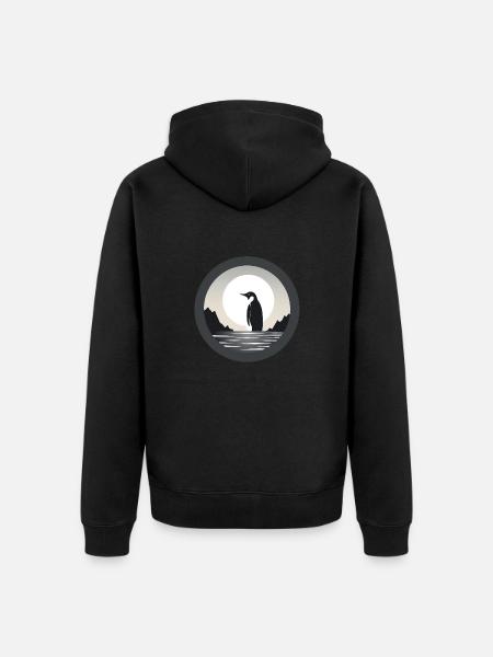 Penguin - Unisex Premium Organic Zip Hoodie - black