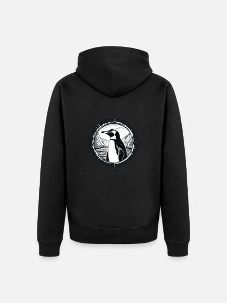Penguin - Unisex Premium Organic Zip Hoodie - black