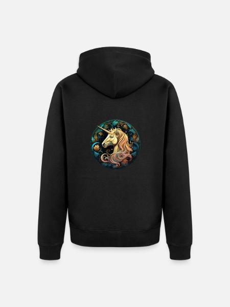 Licorne - Veste à capuche bio Premium Unisexe - noir