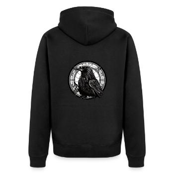 Rabe - Unisex Premium Bio Zip Hoodie - Schwarz - Hinten - Nico (187cm)