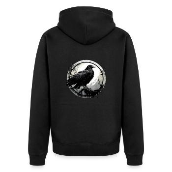 Rabe - Unisex Premium Bio Zip Hoodie - Schwarz - Hinten - Nico (187cm)