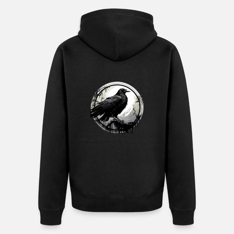 Corbeau - Veste à capuche bio Premium Unisexe - noir