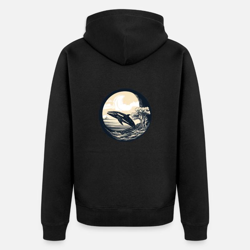 Baleine - Veste à capuche bio Premium Unisexe - noir