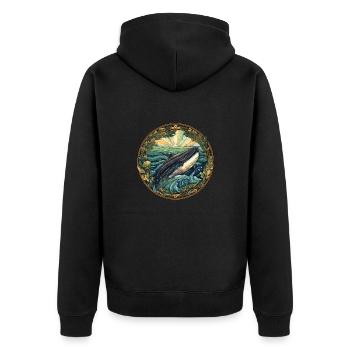 Baleine - Veste à capuche bio Premium Unisexe - noir - Dos - Nico (187cm)