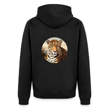 Jaguar - Unisex Premium Bio Zip Hoodie - Schwarz - Hinten - Nico (187cm)