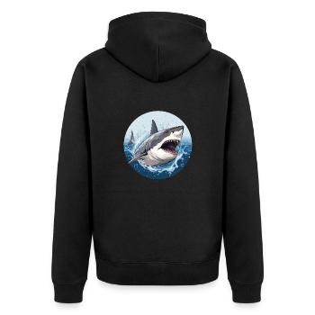 Requin - Veste à capuche bio Premium Unisexe - noir - Dos - Nico (187cm)