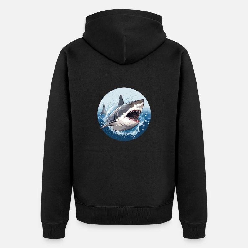 Requin - Veste à capuche bio Premium Unisexe - noir