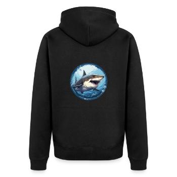 Requin - Veste à capuche bio Premium Unisexe - noir - Dos - Nico (187cm)