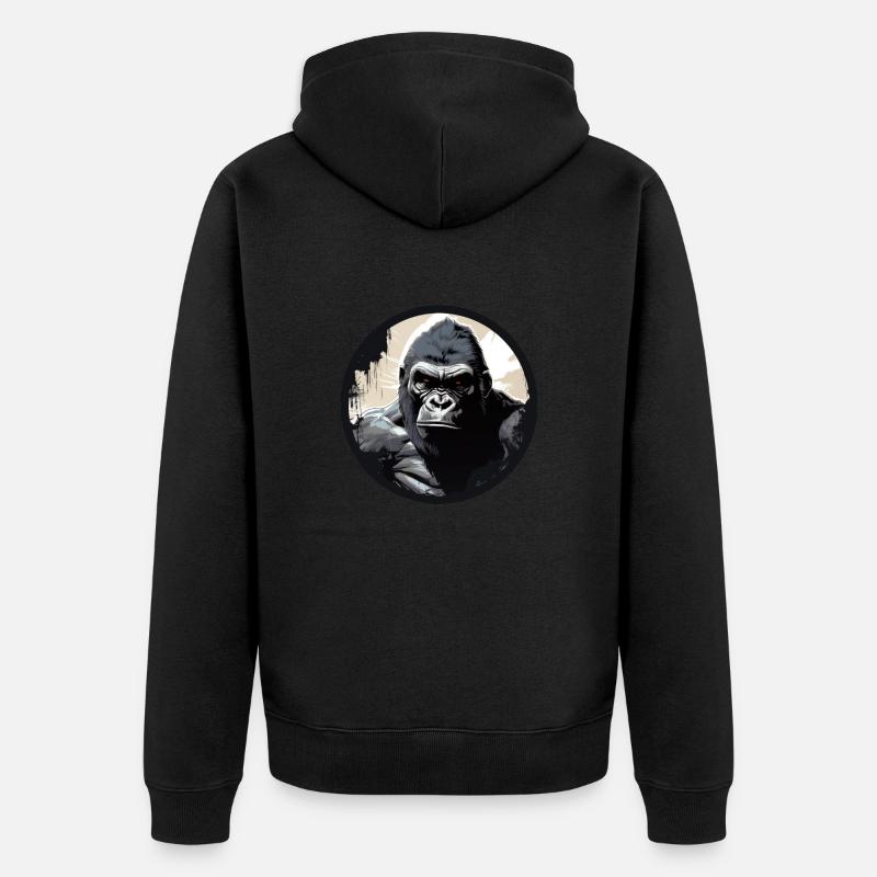 Gorille - Veste à capuche bio Premium Unisexe - noir