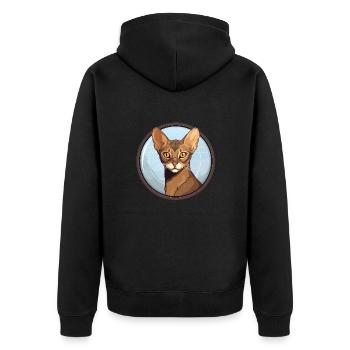 Chat abyssin - Veste à capuche bio Premium Unisexe - noir - Dos - Nico (187cm)