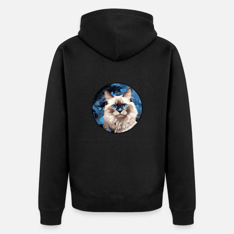 Chat Ragdoll - Veste à capuche bio Premium Unisexe - noir