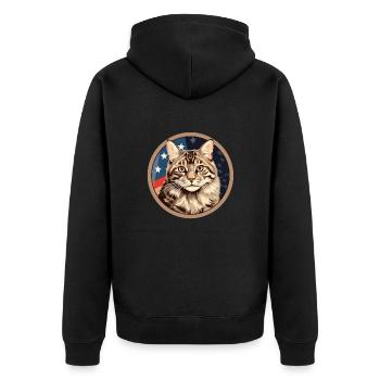 American Bobtail Cat - Unisex Premium Organic Zip Hoodie - black - Back - Nico (187cm)