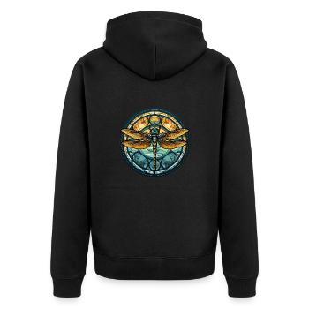Dragonfly - Unisex Premium Organic Zip Hoodie - black - Back - Nico (187cm)
