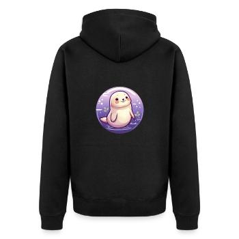 Sceau Kawaii - Veste à capuche bio Premium Unisexe - noir - Dos - Nico (187cm)