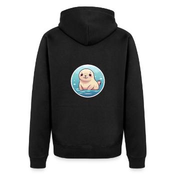 Sceau Kawaii - Veste à capuche bio Premium Unisexe - noir - Dos - Nico (187cm)