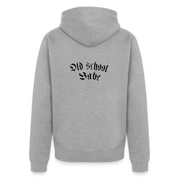 Bébé de la vieille école - Veste à capuche bio Premium Unisexe - gris chiné - Dos - Nico (187cm)
