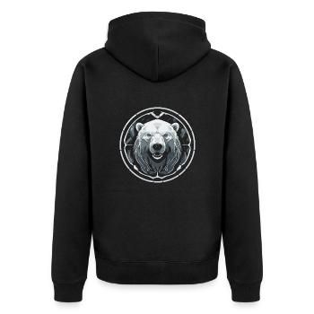 Polar bear - Unisex Premium Organic Zip Hoodie - black - Back - Nico (187cm)