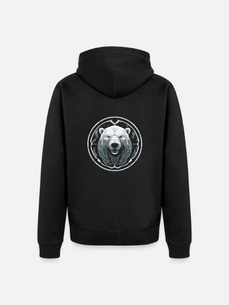 Polar bear - Unisex Premium Organic Zip Hoodie - black