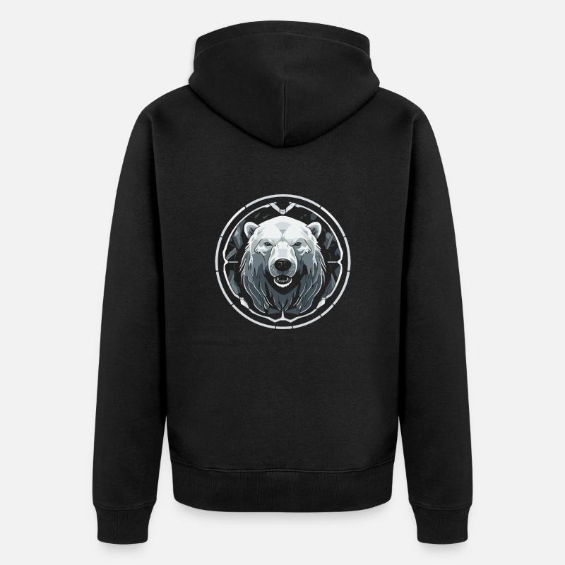 Eisbär - Unisex Premium Bio Zip Hoodie - Schwarz