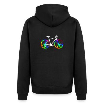 Peace bike - Unisex Premium Organic Zip Hoodie - black - Back - Nico (187cm)