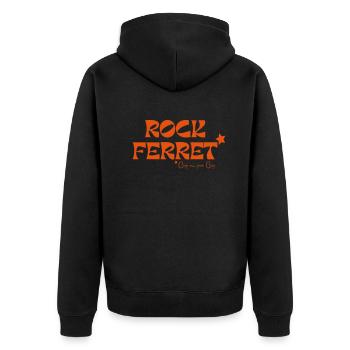 Rock Ferret - Unisex Premium Organic Zip Hoodie - black - Back - Nico (187cm)