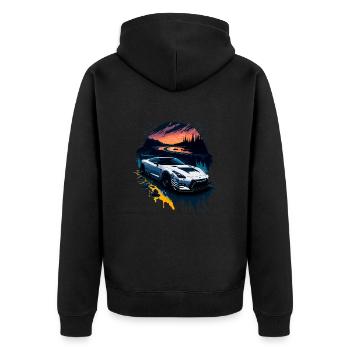 Voiture de sport - Veste à capuche bio Premium Unisexe - noir - Dos - Nico (187cm)