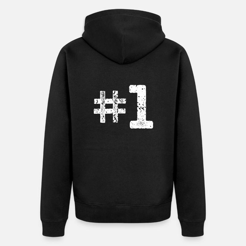 Numéro 1#1 - Veste à capuche bio Premium Unisexe - noir