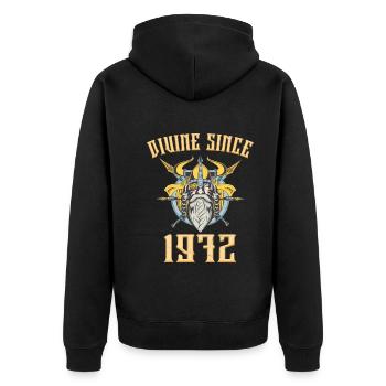 Dieu Viking, Divin Depuis 1972 Anniversaire 51 Ans - Veste à capuche bio Premium Unisexe - noir - Dos - Nico (187cm)