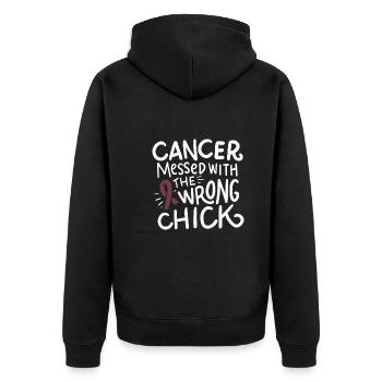 Ruban de Bourgogne survivant du cancer du myélome multiple - Veste à capuche bio Premium Unisexe - noir - Dos - Nico (187cm)