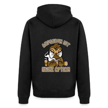 Kaffee aufgeben ist keine Option böses Faultier - Unisex Premium Bio Zip Hoodie - Schwarz - Hinten - Nico (187cm)