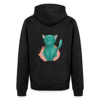 Cute kitten cat and nature - Unisex Premium Organic Zip Hoodie - black - Back - Nico (187cm)